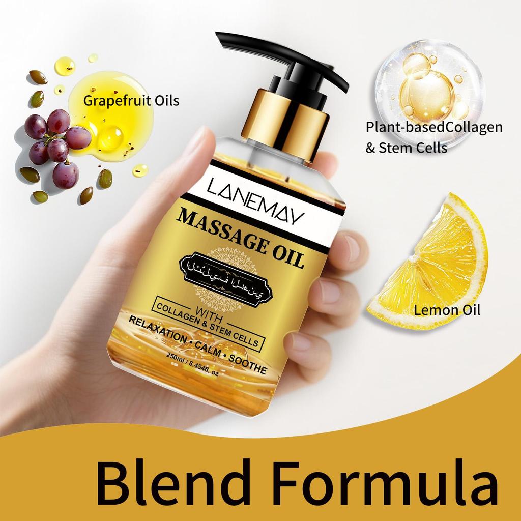 MASSAGE OIL-Moisturizes and Soothes the Skin, Tightens and Shapes the Figure, Improves Sagging and Dullness, Revives Elasticity and Luster,250ml
