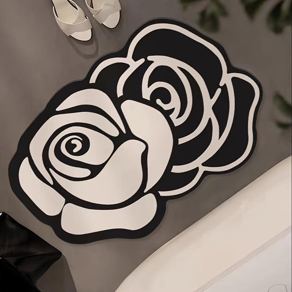 Fresh and Simple Special-shaped Flowers Diatom Mud Bathroom Toilet Toilet Door Water Absorption Dirt-resistant and Easy To Take Care of Floor Mat