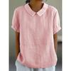 Loose Collar Short Sleeve Shirt for Women Loose Lapel Short sleeve Shirt Women