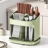 Premium Kitchen Countertop Cutlery Holder with Drainage - Spoon, Chopstick, and Utensil Storage Rack