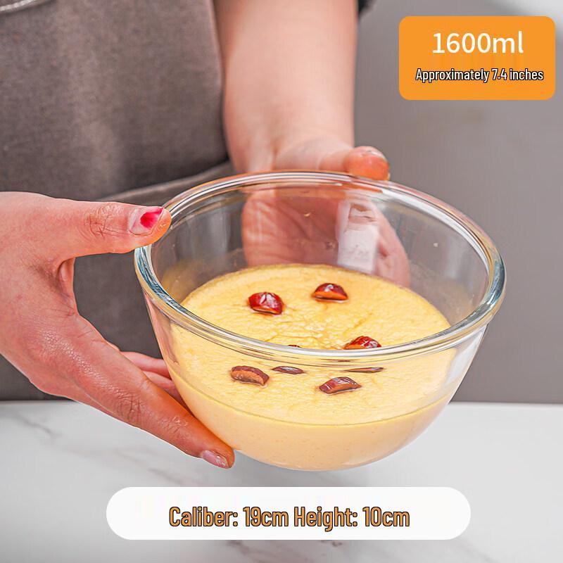 ZISIZ Transparent Heat-Resistant Glass Bowl