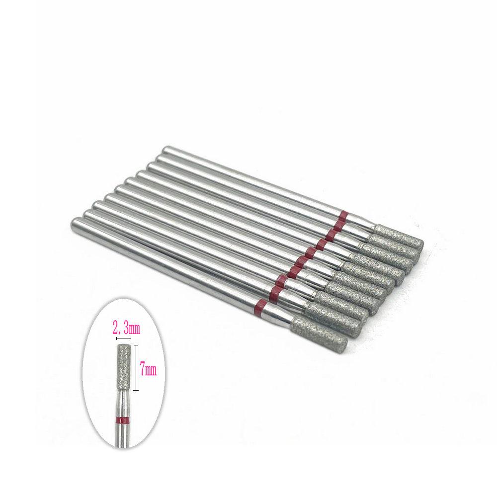 10pcs 2.35mm Shank Diamond Grinding Bur Drill Rotary Drill Dental Grinding Dental Polishing Burs Nail Drill Bits