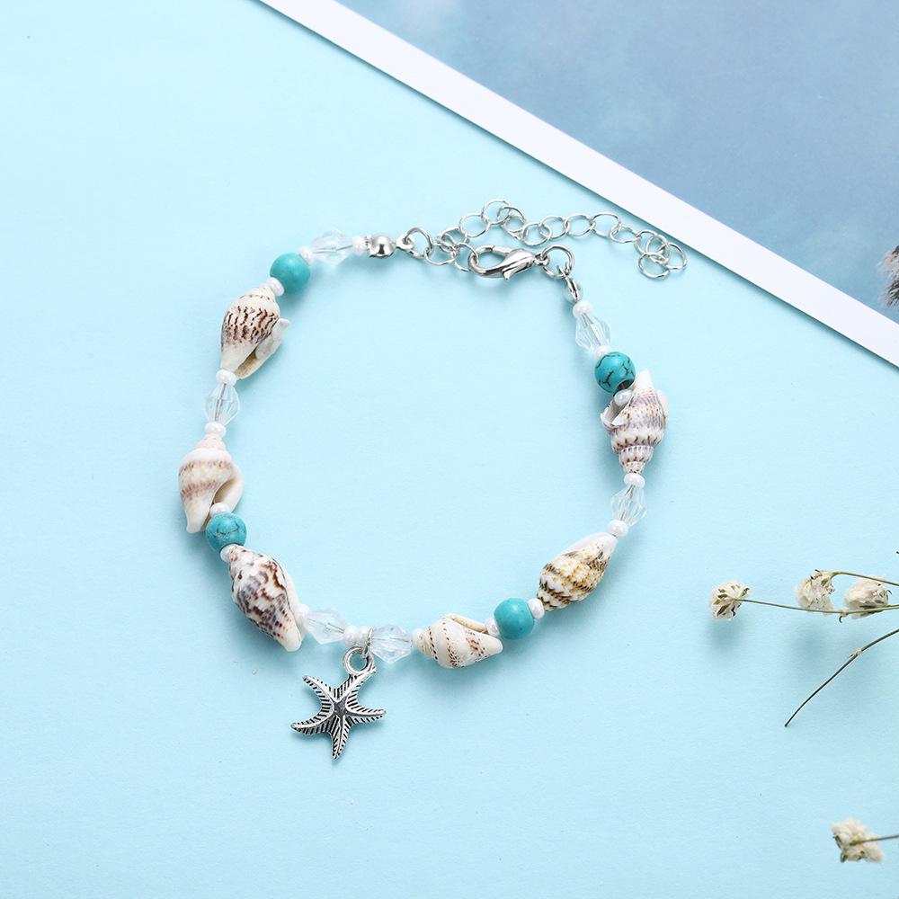 Fashion Shell Beach Anklet Beads Bracelet Starfish Pendant Anklet Jewelry
