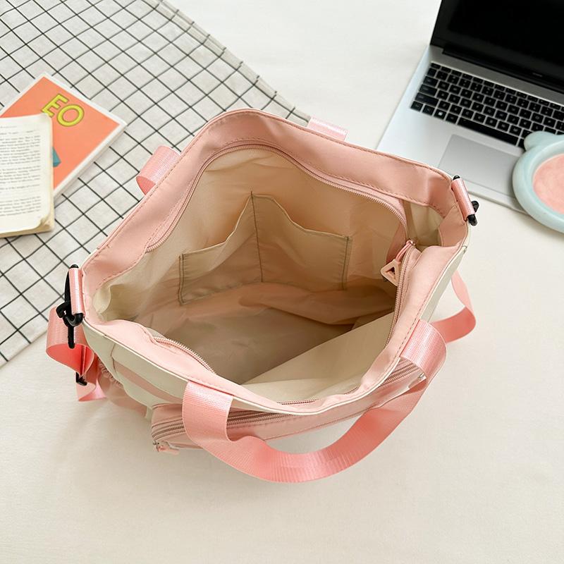 Student Messenger Bag Color Block Shoulder Bag Transparent Tote Bag