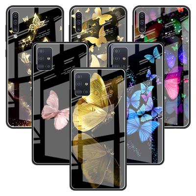 Puzdro z tvrdeného skla Butterfly pre iPhone Samsung Galaxy OnePlus Oppo Xiaomi Redmi Note SA 7 8 9 10 11 12 13 14 20 21 22 53 Pro Max Plus Ultra