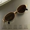 Metallic High-end Full-sided Oval-shaped Sunglasses, a Retro, Simple and Fashionable Daily Wear Item
