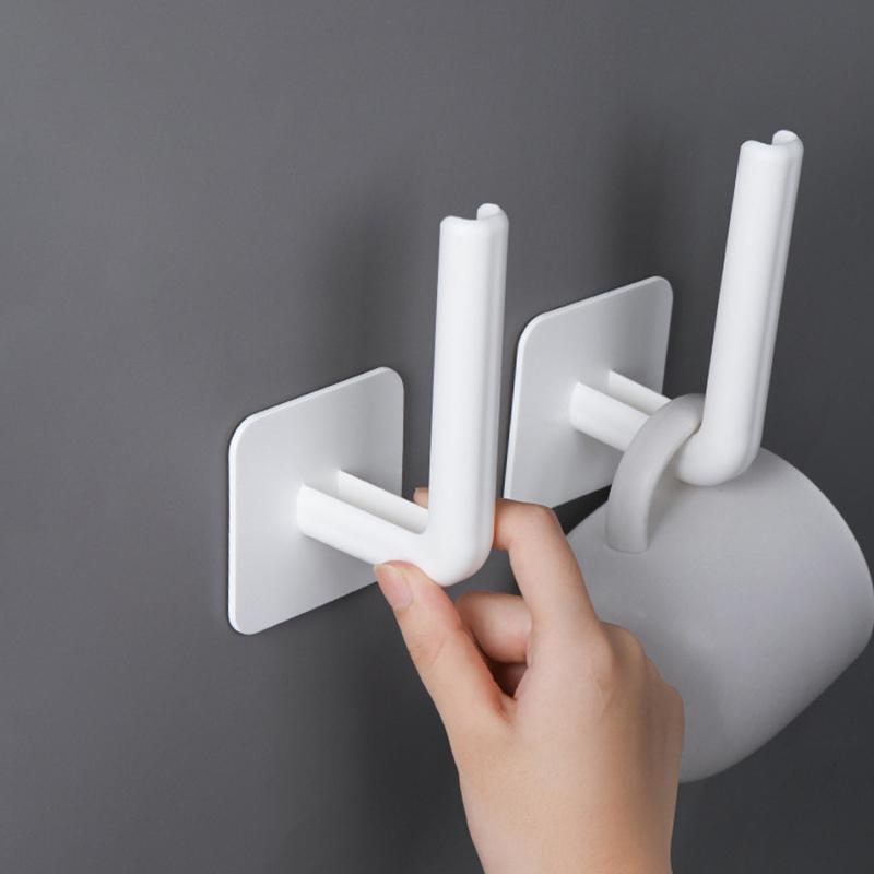 Sticky No Drill Heavy Duty Hooks for Kitchen Bathroom Multi-Purpose Wall Mounted Organizer Shelf Holder