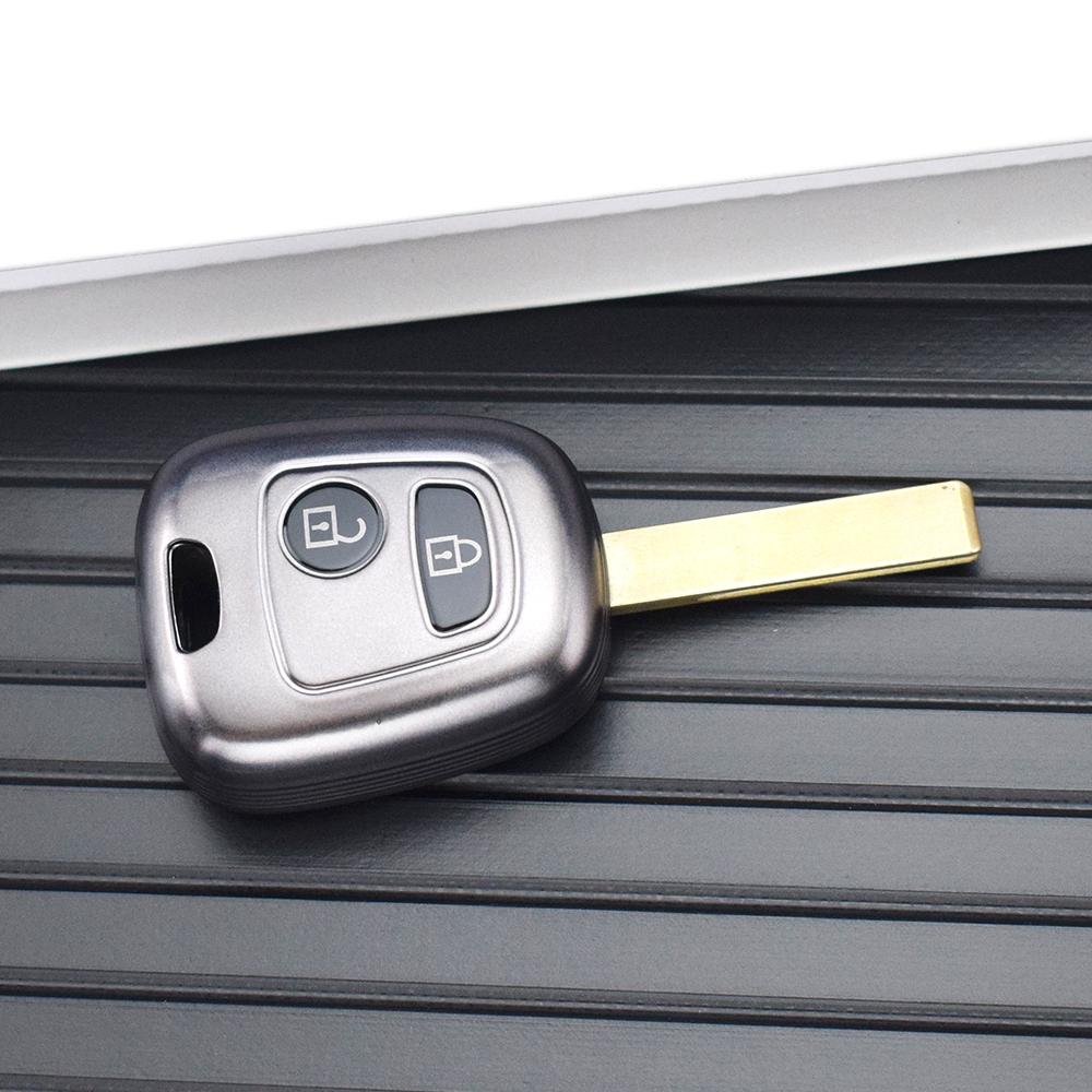 Gun Grey TPU Car Key Case Cover Shell Fob Holder for Citroen C2 C1 C3 Berlingo Xsara For Peugeot 206 207 107 307 406 for Toyota Aygo Corolla