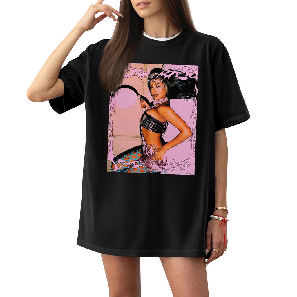 Women's Casual Printed T-Shirt Round Neck Pullover Short Sleeve Top
