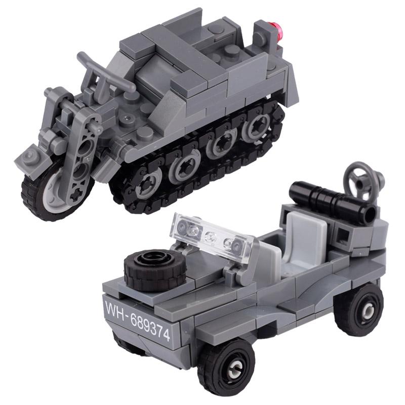WW2 Military Tank Series Building Blocks German Soviet Union Army Soldier Figures Armored Vehicle Car Cannon Weapon Bricks Toys