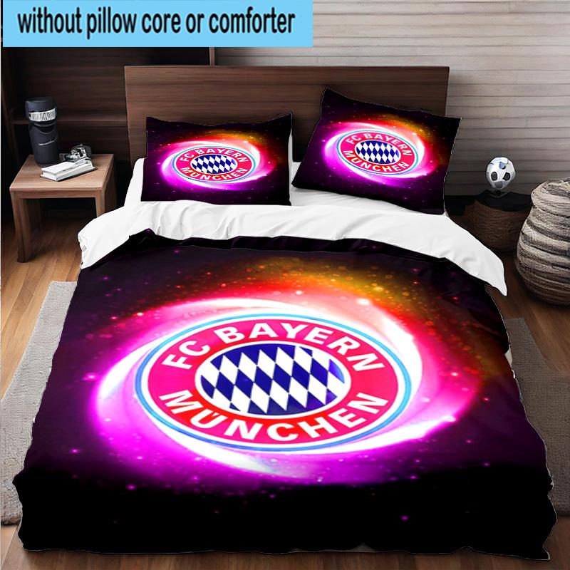 Set Biancheria da Letto Stampato FC Bayern München 3 Pezzi Copripiumino Chiusura Include 1 Copripiumino e 2 Federe Set Biancheria da Letto Decorazioni per la Casa Regali