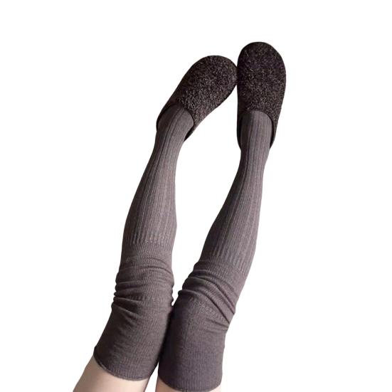 Over The Knee Boot Stocking for Women Slouch Top Thick Cotton Knit Thigh High Socks Winter Autumn Leg Warmers