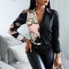 Blouses Woman Casual Office Print Shirts Autumn Fashion Button Long Sleeve White Shirt Elegant Patchwork Slim Tops Women