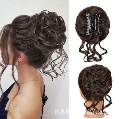 Chic Messy Flower Bun | Fluffy Claw Clip Bun Hairpiece