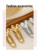 European & American Retro Heart Tassel Earrings - Hammered Texture Stainless Steel