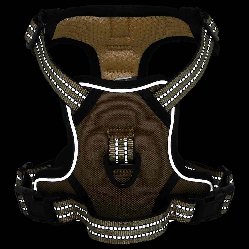 Reflective Adjustable Dog Harness Brown XL