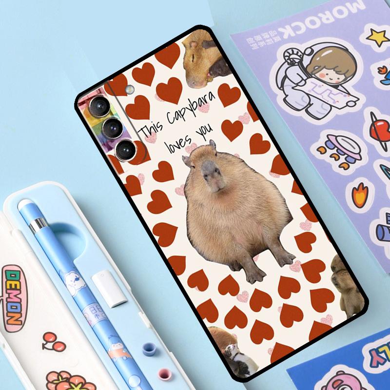 

Забавный чехол Capybara для Samsung Galaxy S23 S21 S22 Ultra Plus Note 10 20 S8 S9 S10 Plus S20 FE чехол Galaxy S23 Plus