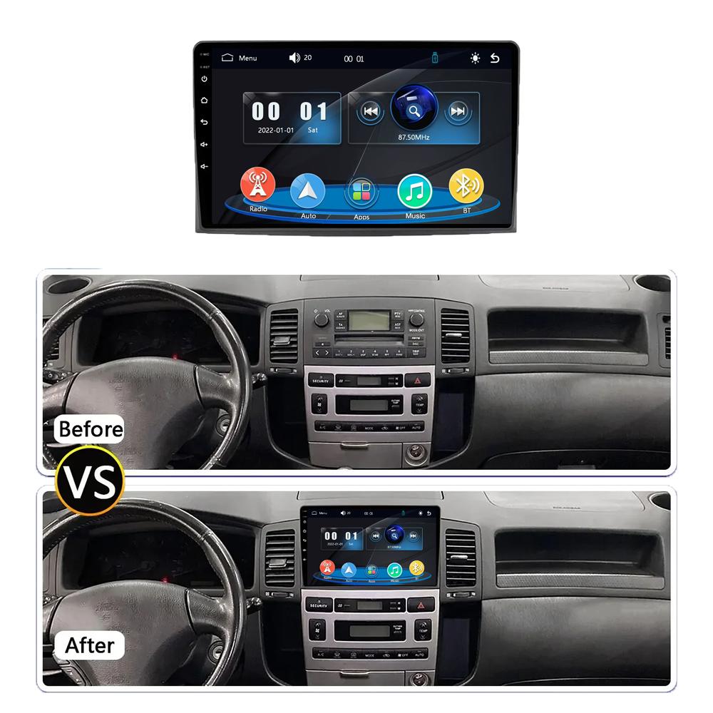 Icreative  Car Radio Multimedia MP5 Player Head Unit Stereo BT For Toyota Corolla Verso Spacio E120 2001-2007