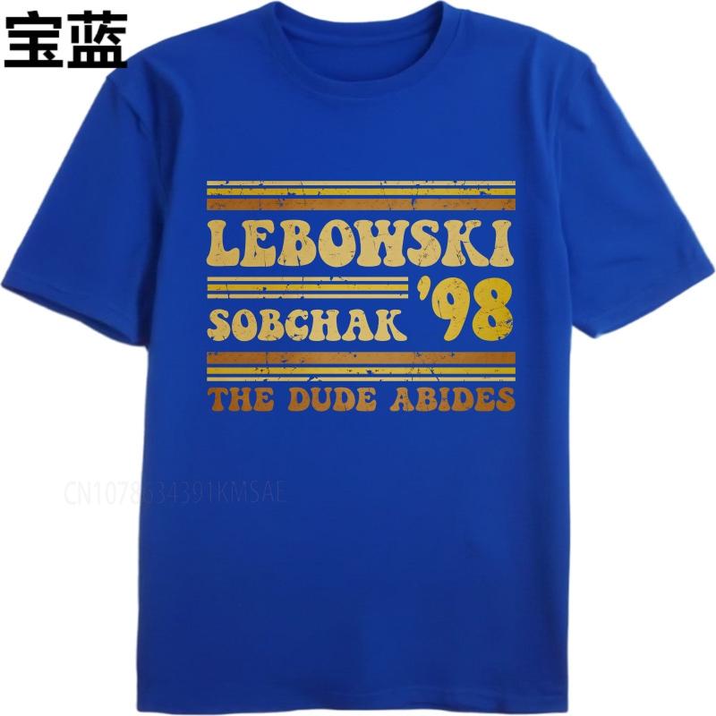 Big size summer For men tshirt Lebowski Sobchak 98 The Dude Abides Short Sleeve New Arrived Round Neck tees cotton men tops