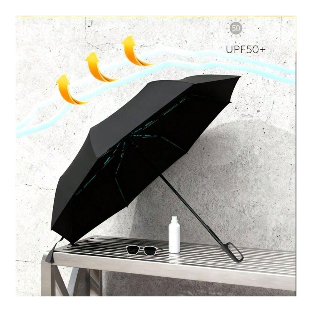 1pc Fully Automatic Folding Umbrella, Unisex UV Protection Sun And Rain Umbrella, Extra Wide Canopy, Built-In Hook For Backpack