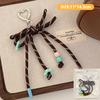 Creative Ins Style Braided Colorful Rope Keychain Trendy Bow Keyring For Girls Bag Pendant Backpack Hanging Decoration