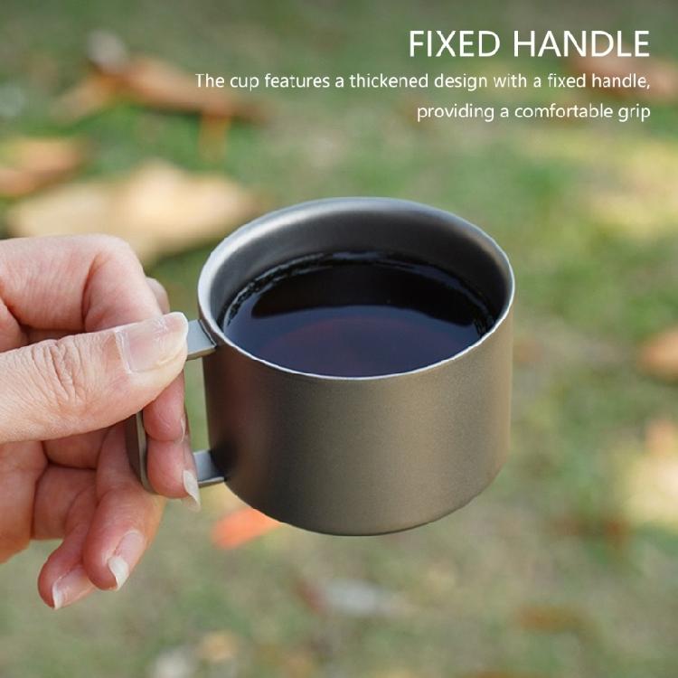 100ml Double Wall Coffee Cup Portable Outdoor Water Cup with Fixed Handle Camping Mug For Hiking Camping Drinkware