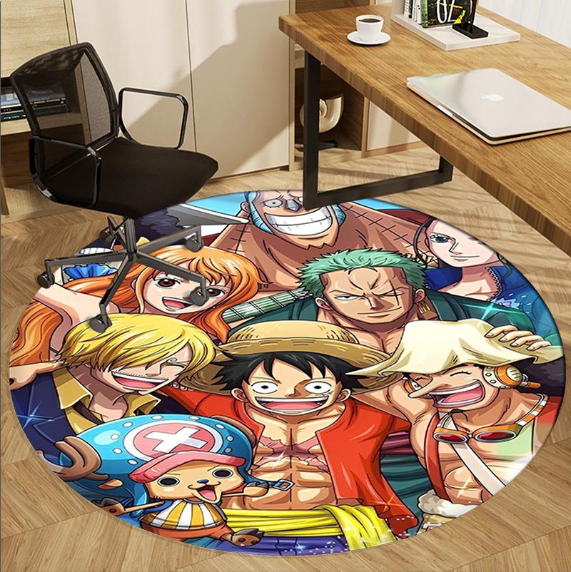 One Piece Pattern Round Rug, Indoor/Outdoor Mat, for Picnic, Gameroom, Bedroom, Office, Living Room, Home Decor Carpet, Birthday Gift