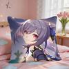 Keqing Genshin Impact Cushion Cover Square Short Plush Pillow Case Living Room Sofa Home Decor Funda X