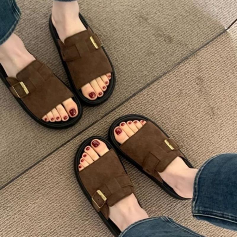 One-word Slippers Women's Summer Out New Lightweight Wear-resistant High-value Casual Beach Shoes