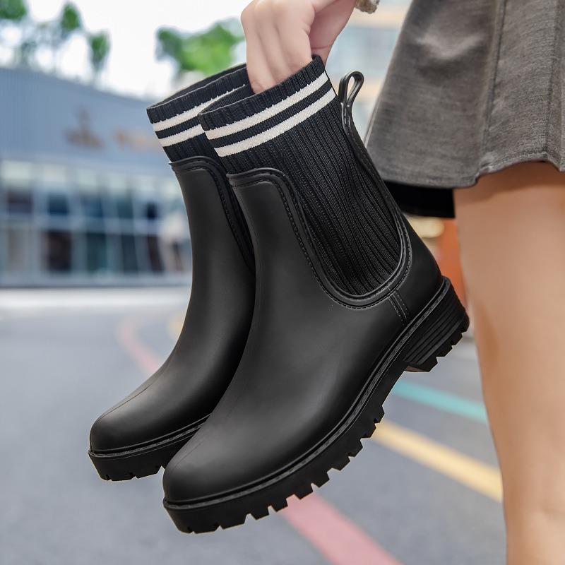 rain boots women's waterproof rain shoes women's outdoor new water shoes waterproof and wear-resistant water shoes platform rubber shoes women