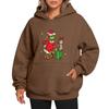 Ladies' Christmas Style Printed Hoodie With Wool And Pockets For Women