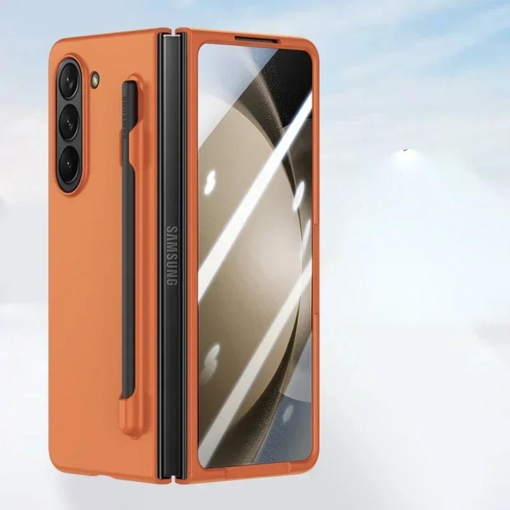 Ultra Thin Matte Solid Color with S Pen Holder Phone Case for Samsung Galaxy Z Fold 7 6 5 Slim Screen Shockproof Protect Cover