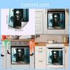 Skeleton Halloween Smile Open Door Glass Cabinet Kitchen Home Stickers Decor