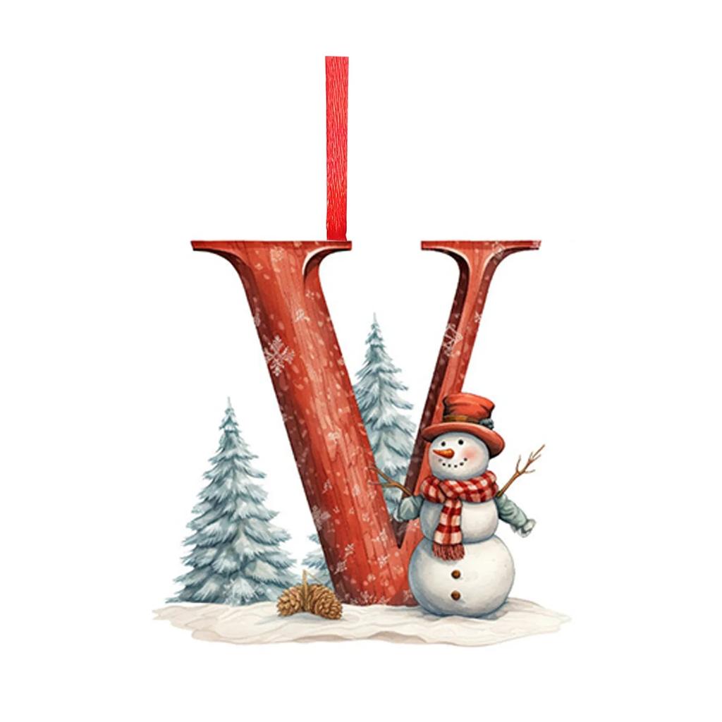 New Christmas Tree Decoration Letter Pendant Acrylic Hanging Ornament Accessories Navidad 2D 26 Entertaining Play Safe Kid Friendly Fun