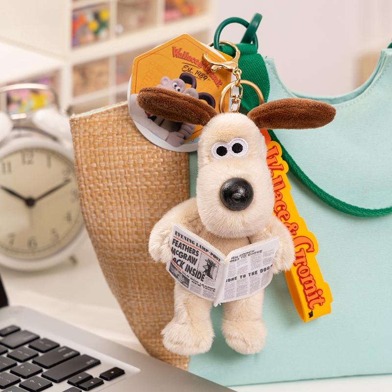 Wallace&Gromit Plush Toy Kawaii Gromit Wallace Toys Cartoon Dogs Bag Pendant Key Chain Anime Cute Puppy Stuffed Dolls