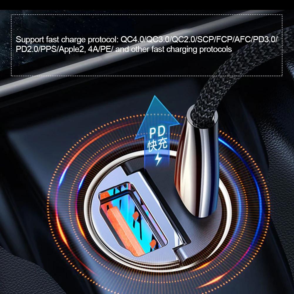 Super fast charging pull tab dual USB car charger, Type - C+PD adapter, 30WPD charger+QC/PD+PD car charger QC 3.0