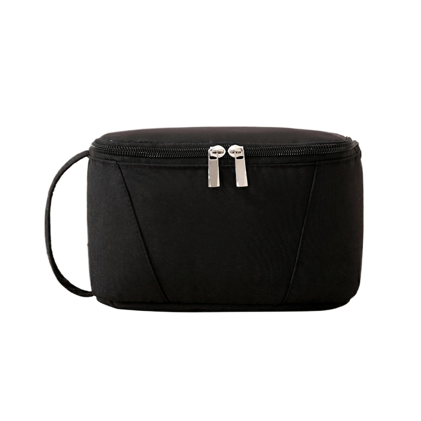 

Travel Makeup Storage Bag Portable Organizer Toiletry Pouch with Double Zipper Closure and Handle for Cosmetics and Personal Care Items one size чёрный