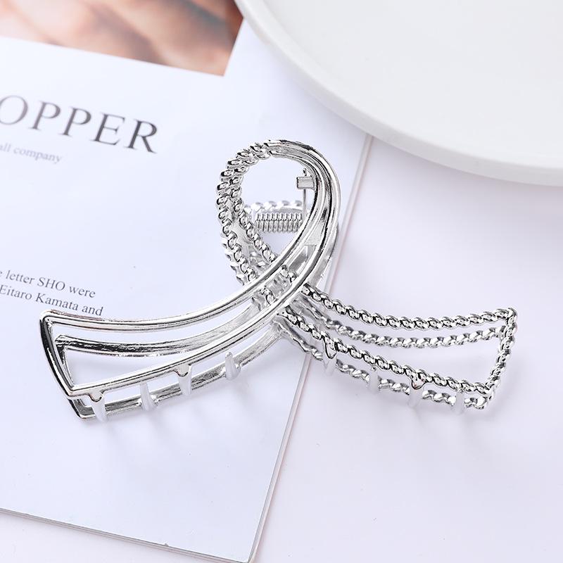 European & American Metal Cat Claw Hair Clip - Leaf Design for Ponytails