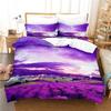 Lavender Duvet Cover Microfiber Purple Flower Bedding Set Romantic Floral Comforter Cover King Twin Botanical Bedspread Cover