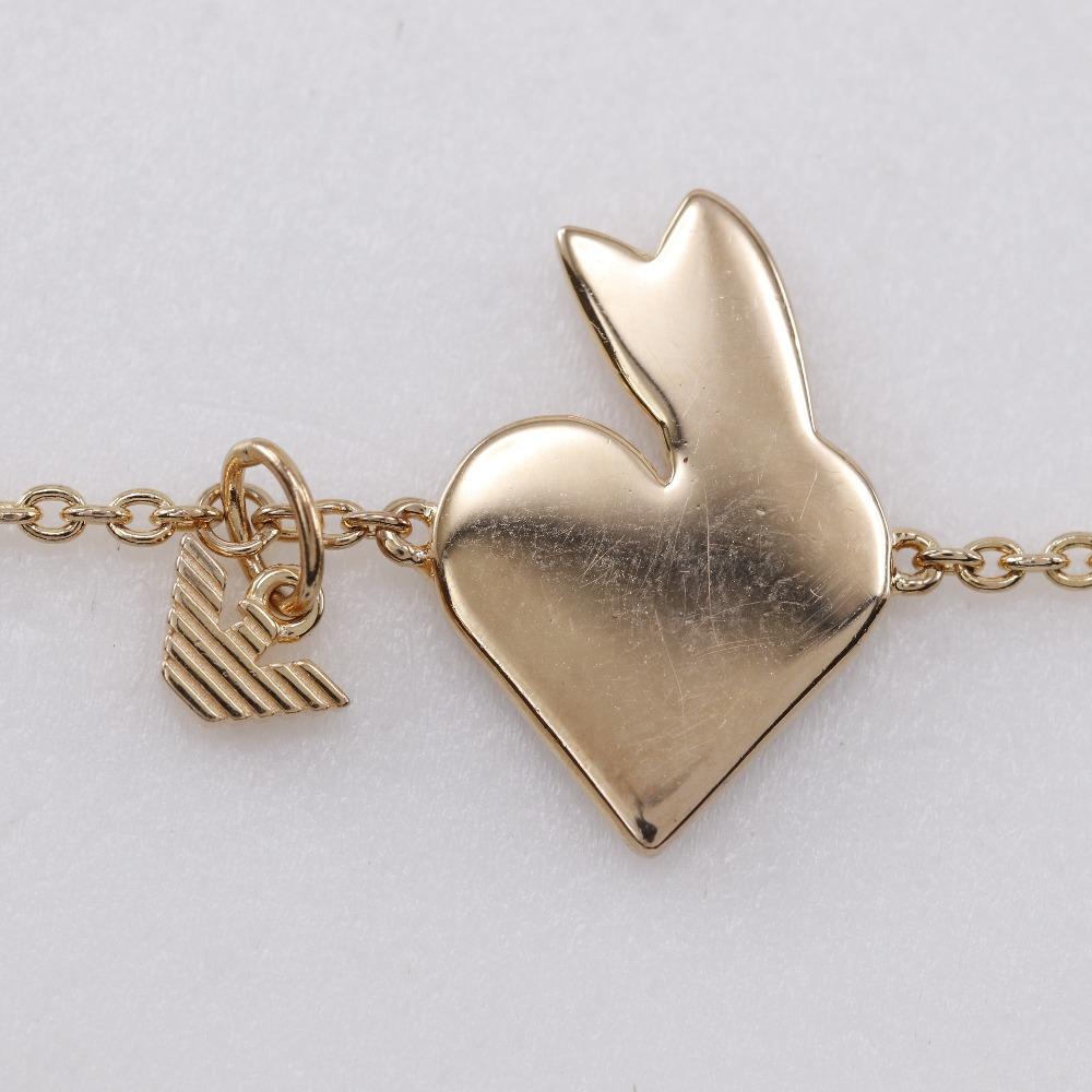 ARMANI station Bracelet heart Pink gold Silver925 heart 4.1g Women Used