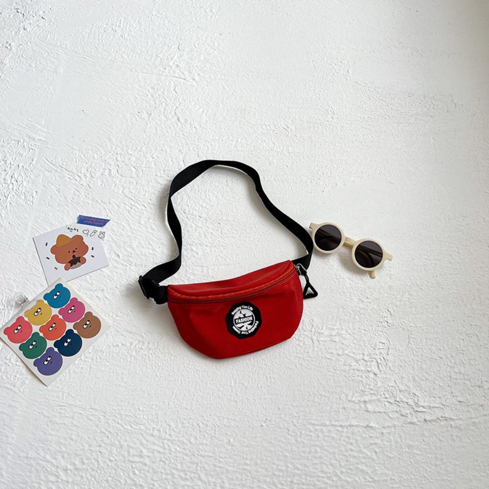 

Fashion Canvas Toddler Waist Packs Wear Resistant Zipper Waist Bags Shoulder Belt Bag Kids красный