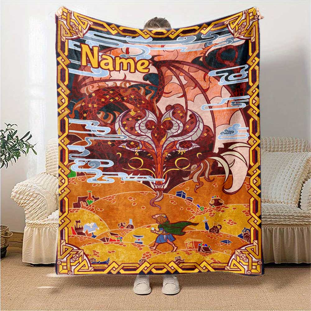 Warnermedia (19) Personalized Name Blanket Cozy Personalized Blanket Soft Warm Cozy Suitable for Sofa Bed Living Room Couch Four Seasons Multipurpose