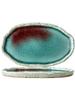 Vintage Crackle Glaze Ceramic Tea Tray Unique Shaped Teapot Stand Tea Room Dessert Plate