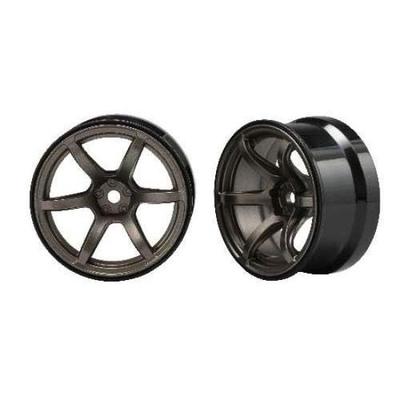 Yokomo High Traction Wheels (Titanium) for Drift, 6mm Offset, 2 Wheels, RP-6313T6A