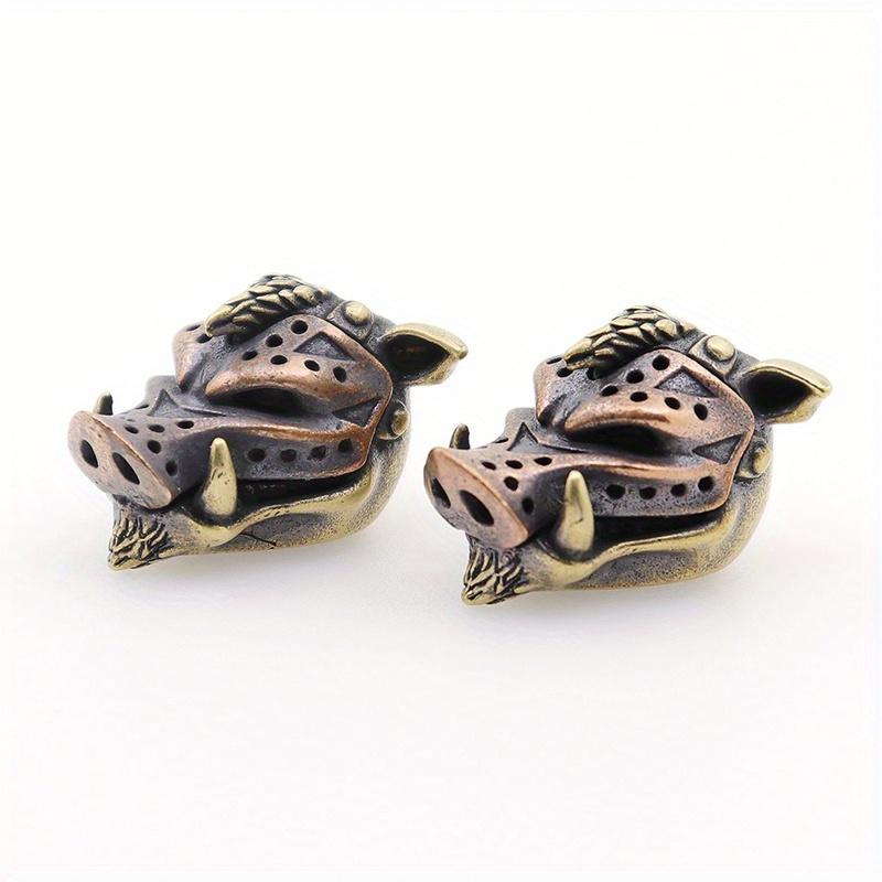 1pcs 6mm Holes Vintage Brass Brass Personalized Wild Boar Gadgets Accessories Car Pendant Antique Brass Vintage DIY Accessories Keychain