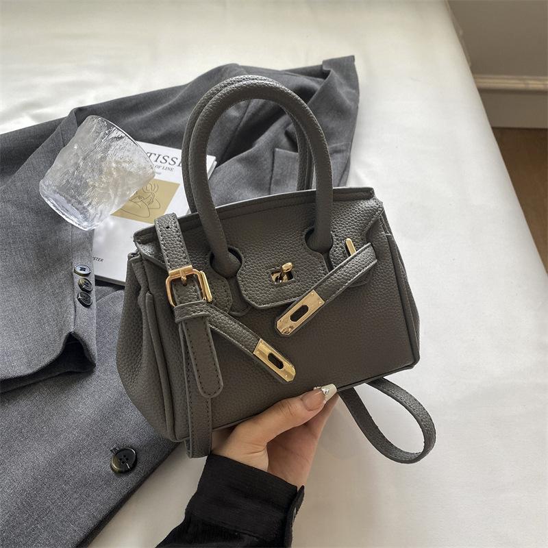 Lychee pattern platinum bag 2025 new tote bag women's handbag fashion shoulder messenger small square bag