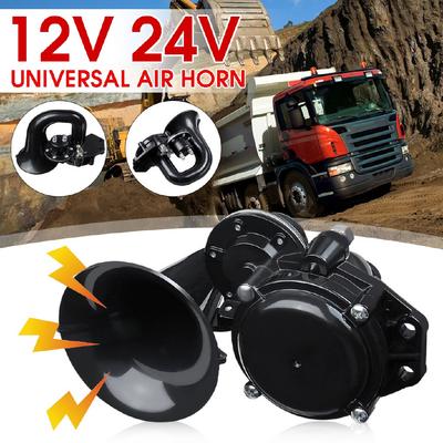 Universal 120db Schall Lufthupe Laute Trompete Lufthupe mit Elektrischem Ventil Flach Für Auto PKW Fahrzeug LKW 12/24V