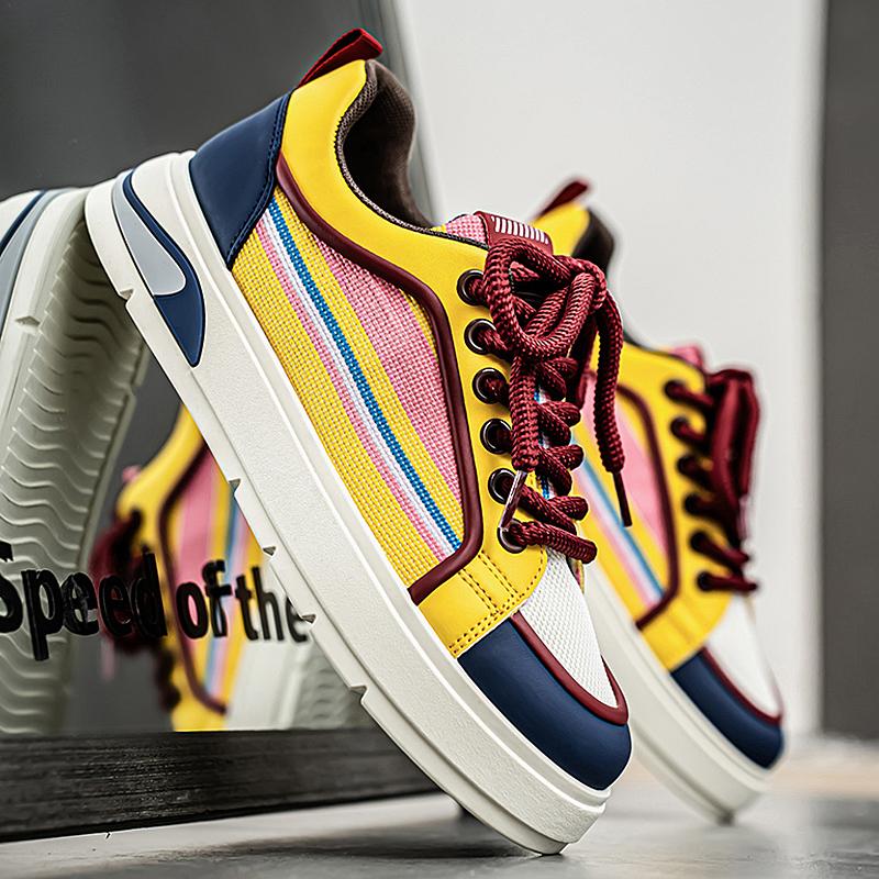 Fashion Men's Breathable Mesh Sneakers Heightening Thick Bottom Summer New Style Student Fashion Versatile Board Shoes Rubber Sole