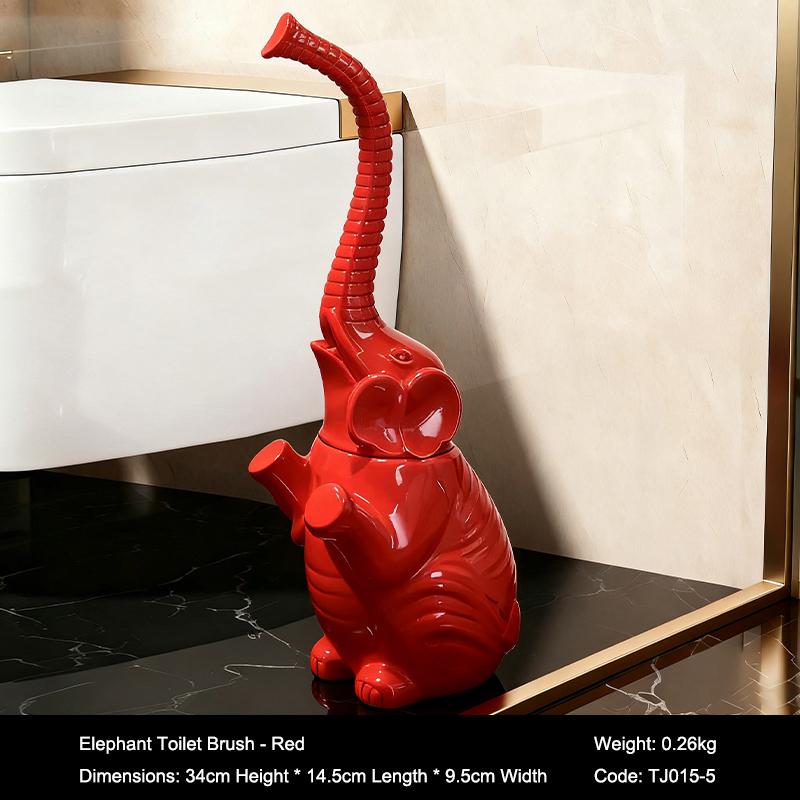 Creative Elephant Toilet Brush Household Cleaning Toilet Base Long Handle Cleaning Brush Set Bathroom Decoration Supplies Gift