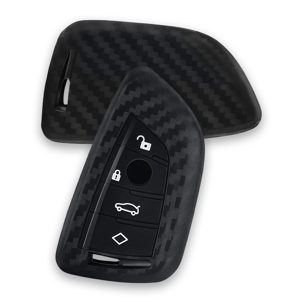 New Key Case Cover Carbon Fibler Silicone For BMW X1 X3 X4 X5 X6 F15 F16 F48 G30 G38 525 540 740 1 2 5 7 Series 218i Case